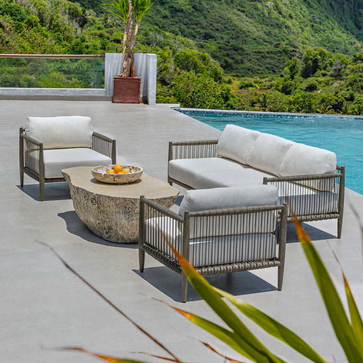 American Home Furniture Uttermost Borneo White Outdoor Lounge Chair