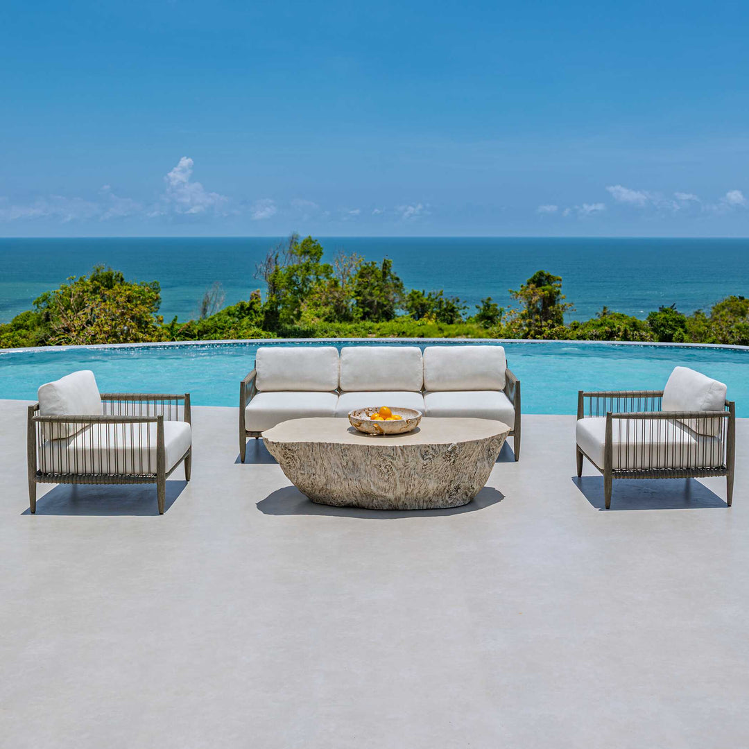 American Home Furniture Uttermost Borneo White Outdoor Lounge Chair