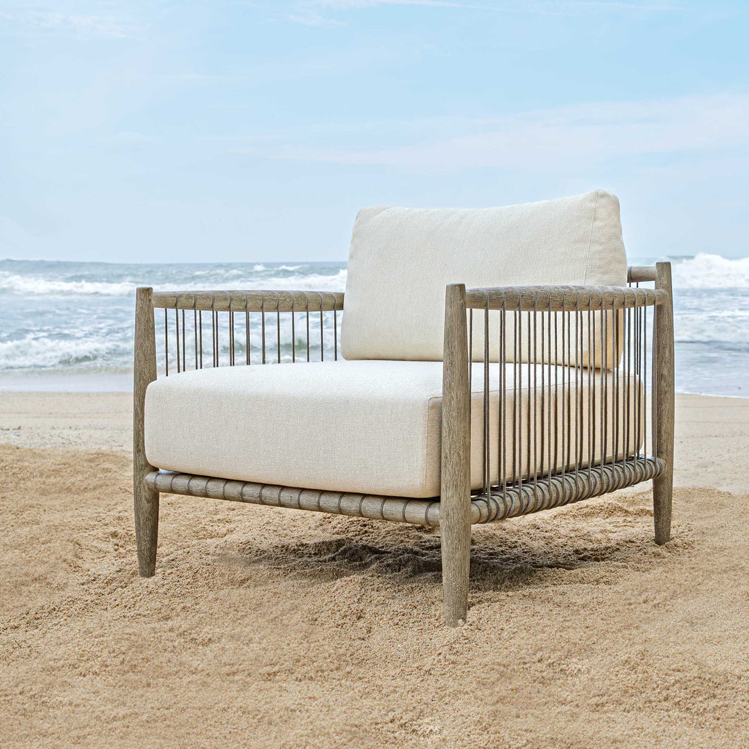 American Home Furniture Uttermost Borneo White Outdoor Lounge Chair