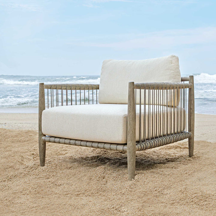 American Home Furniture Uttermost Borneo White Outdoor Lounge Chair