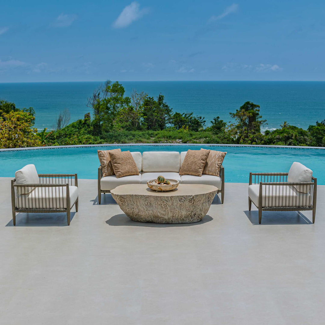 American Home Furniture Uttermost Borneo White Outdoor Lounge Chair
