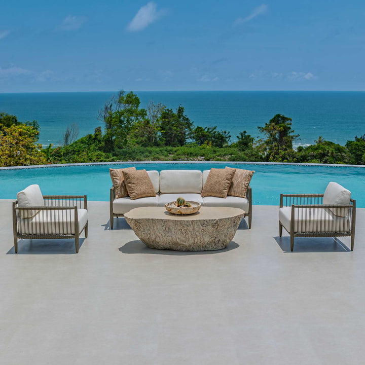 American Home Furniture Uttermost Borneo White Outdoor Lounge Chair
