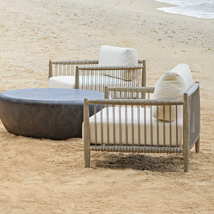 American Home Furniture Uttermost Borneo White Outdoor Lounge Chair