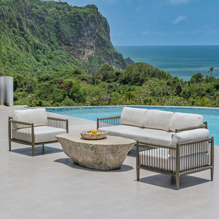 American Home Furniture Uttermost Borneo White Outdoor Lounge Chair