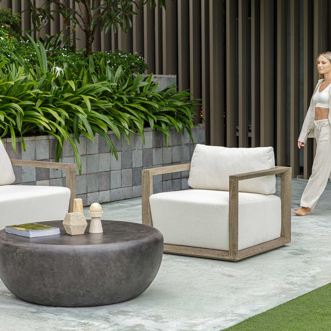 American Home Furniture Uttermost Remsen Outdoor Gray Lounge Chair