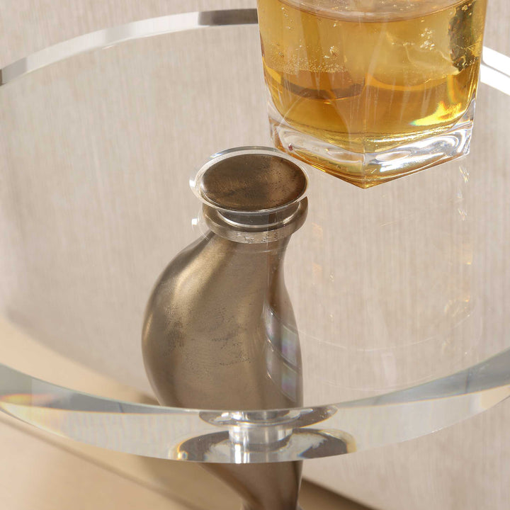 American Home Furniture Uttermost Remolino Bronze Drink Table