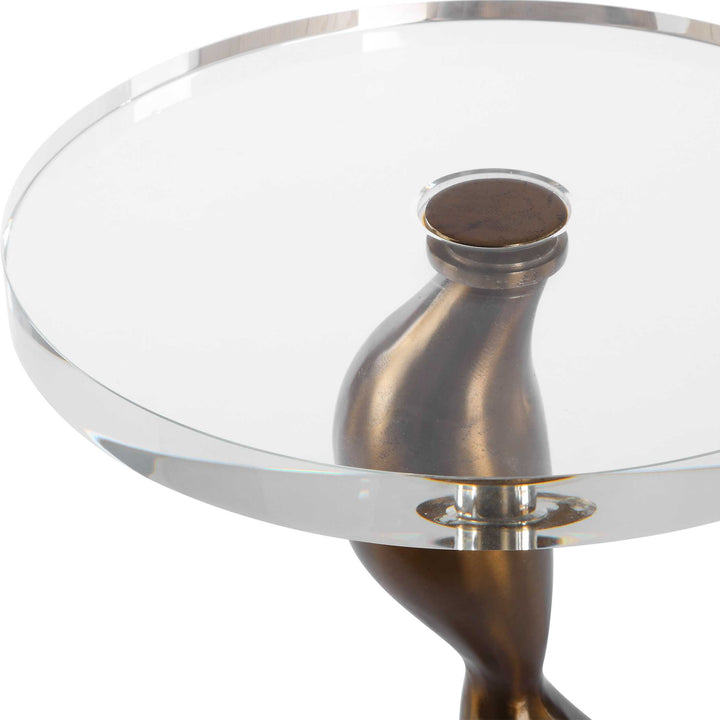 American Home Furniture Uttermost Remolino Bronze Drink Table