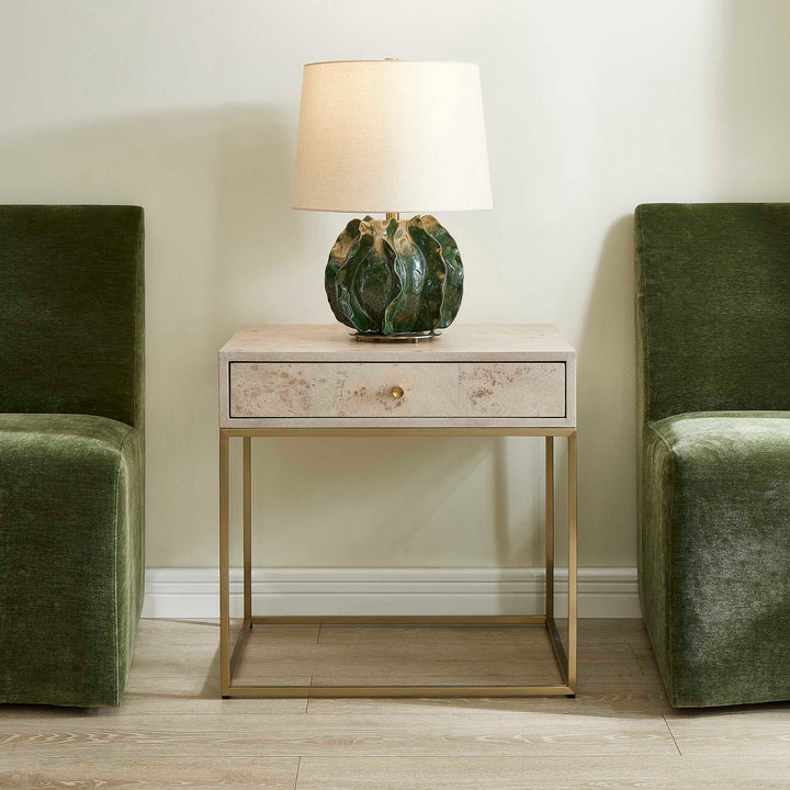 American Home Furniture Uttermost Pembrook Light Washed Side Table