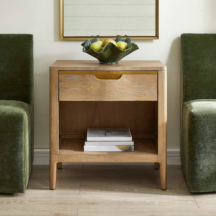 American Home Furniture Uttermost Tabi Natural Wood Side Table