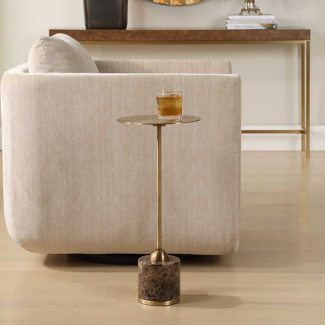 American Home Furniture Uttermost Verlin Brass Drink Table