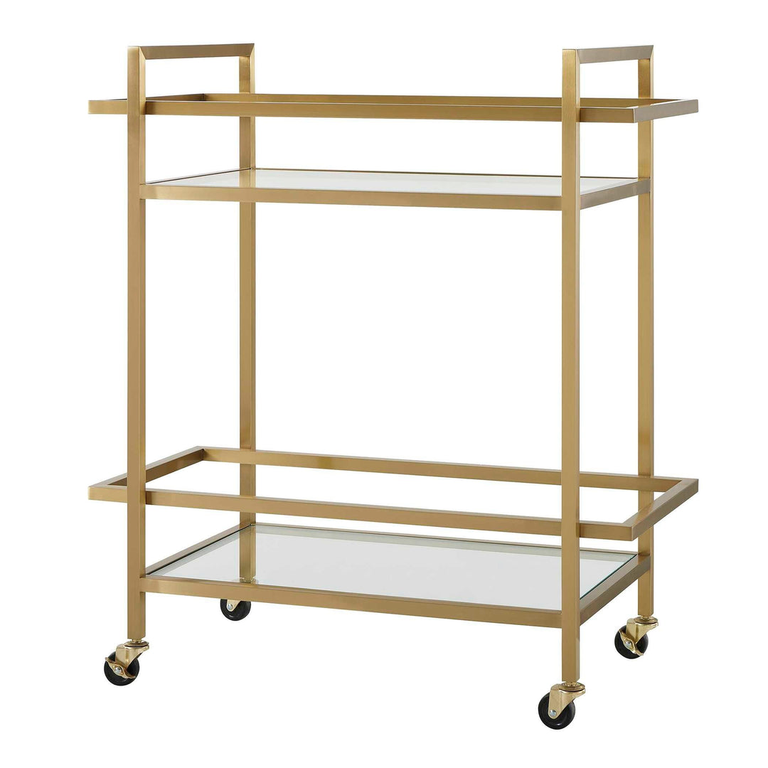 Erena Brass Bar Cart - AmericanHomeFurniture