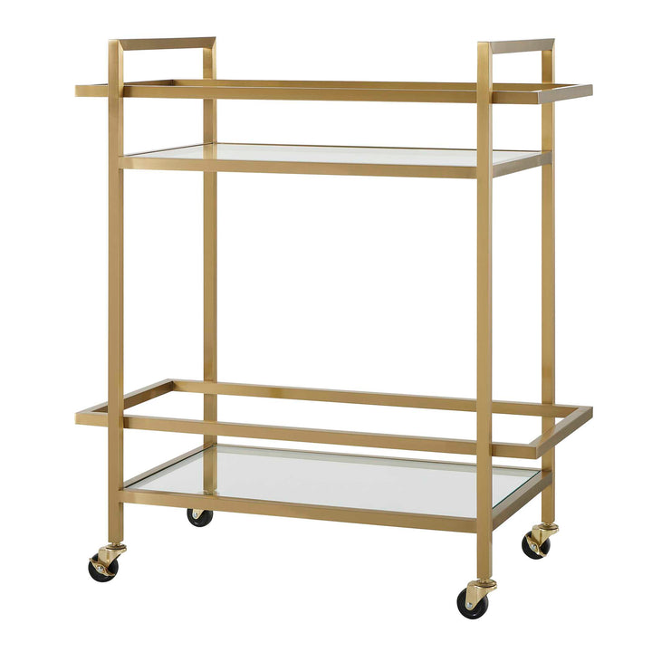 American Home Furniture Uttermost Erena Brass Bar Cart