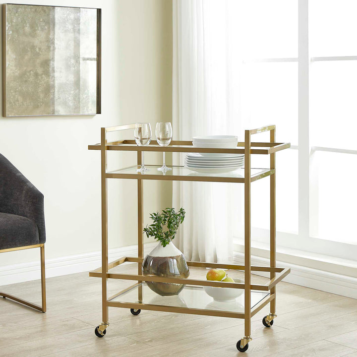 American Home Furniture Uttermost Erena Brass Bar Cart