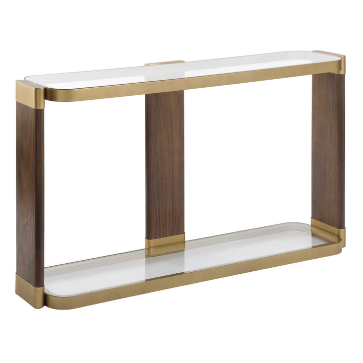 American Home Furniture Uttermost Ryles Glass Console Table