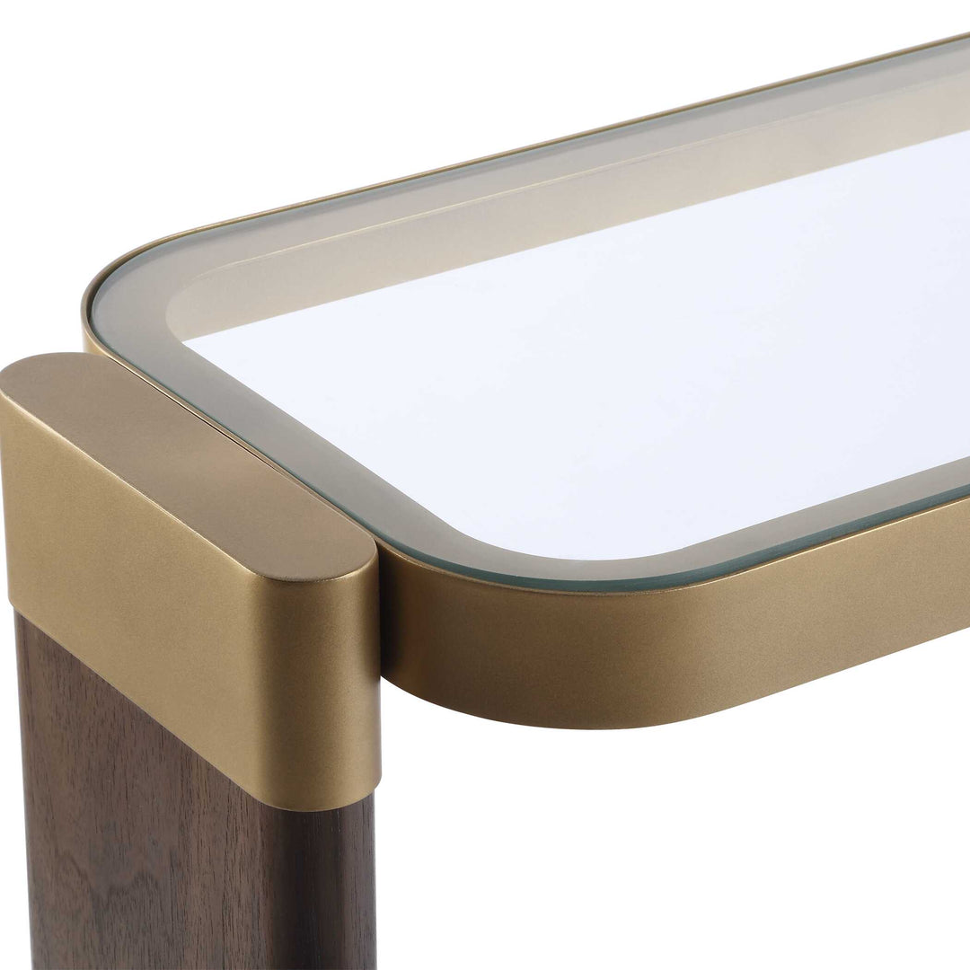 American Home Furniture Uttermost Ryles Glass Console Table