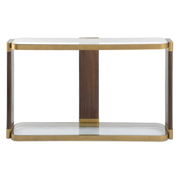 American Home Furniture Uttermost Ryles Glass Console Table