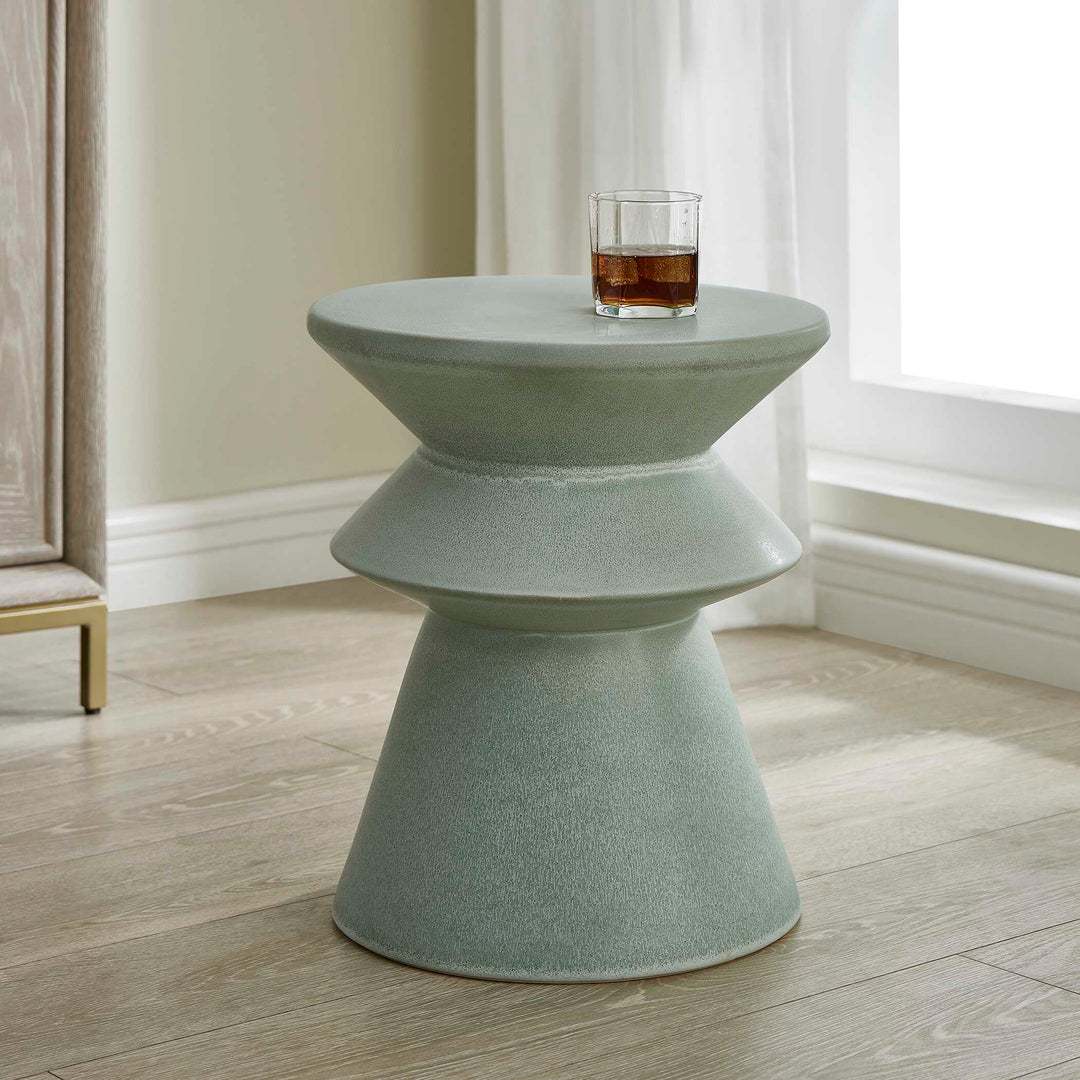 American Home Furniture Uttermost Imogene Seafoam Glaze Garden Stool