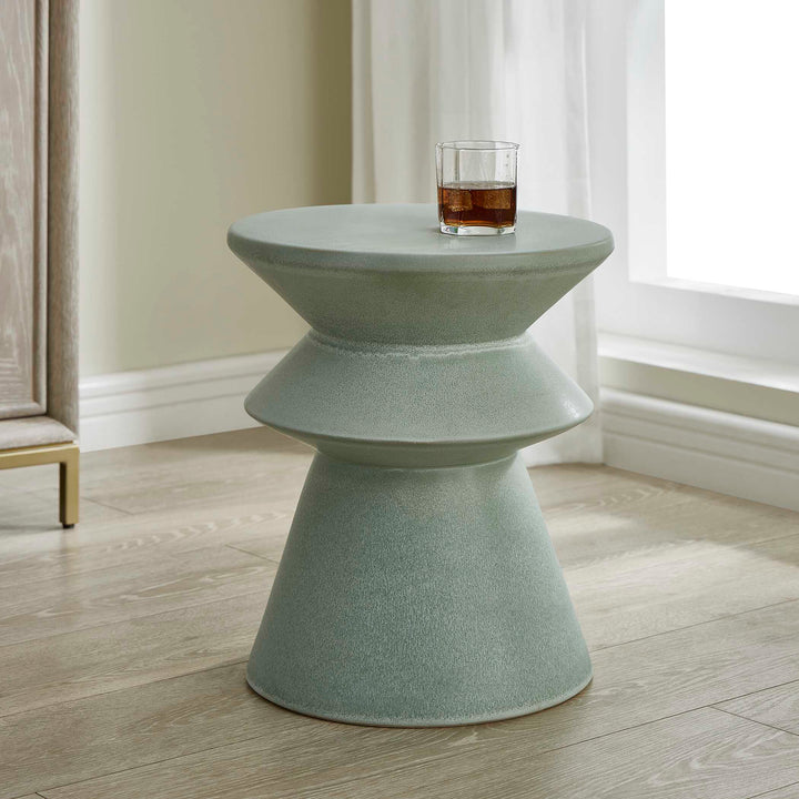 American Home Furniture Uttermost Imogene Seafoam Glaze Garden Stool