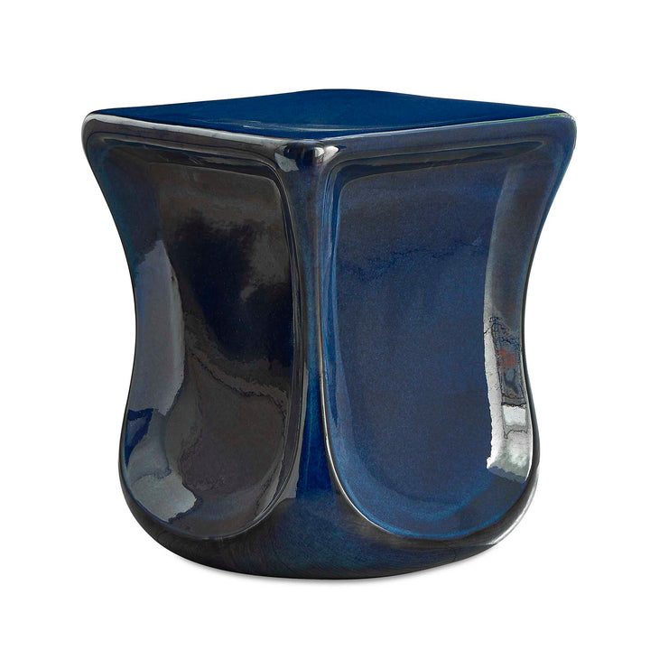 American Home Furniture Uttermost Kaz Deep Blue Garden Stool