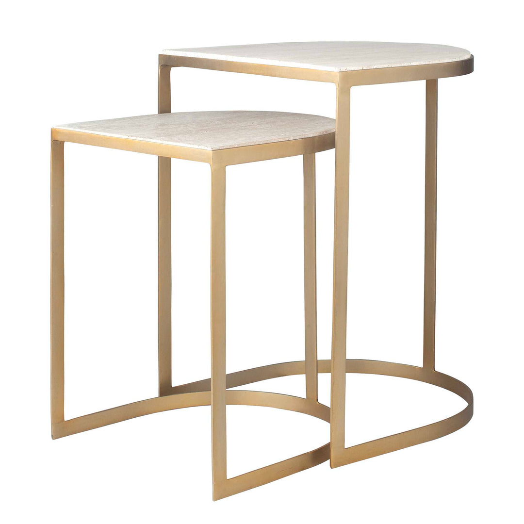 Lindon Travertine Nesting Tables Set of 2