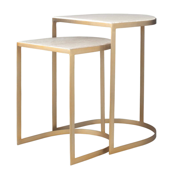 Lindon Travertine Nesting Tables Set of 2