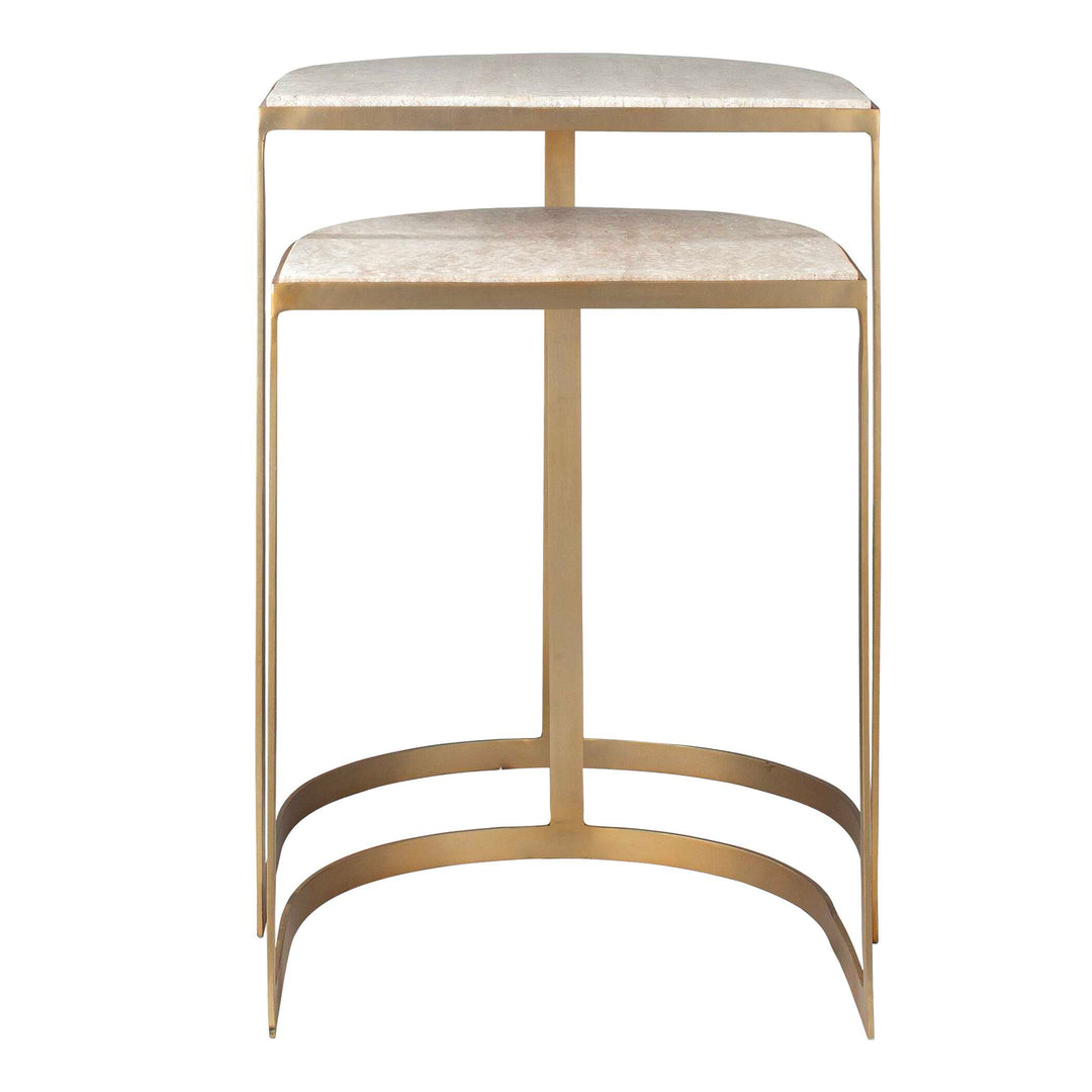 Lindon Travertine Nesting Tables Set of 2