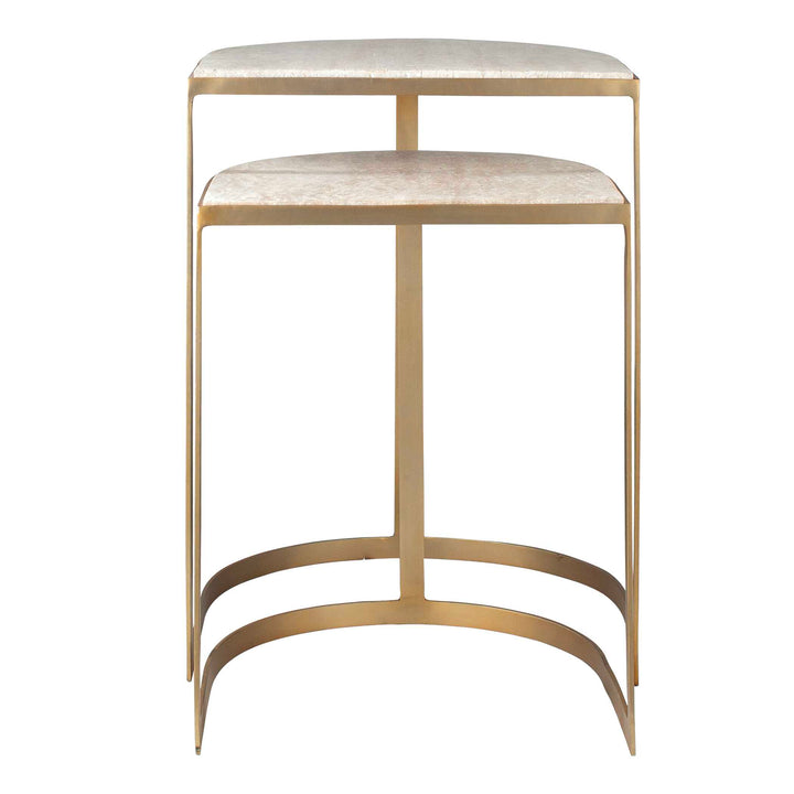 Lindon Travertine Nesting Tables Set of 2