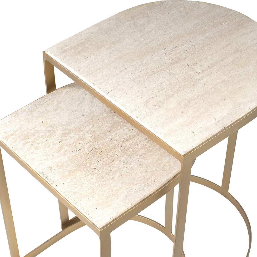Lindon Travertine Nesting Tables Set of 2