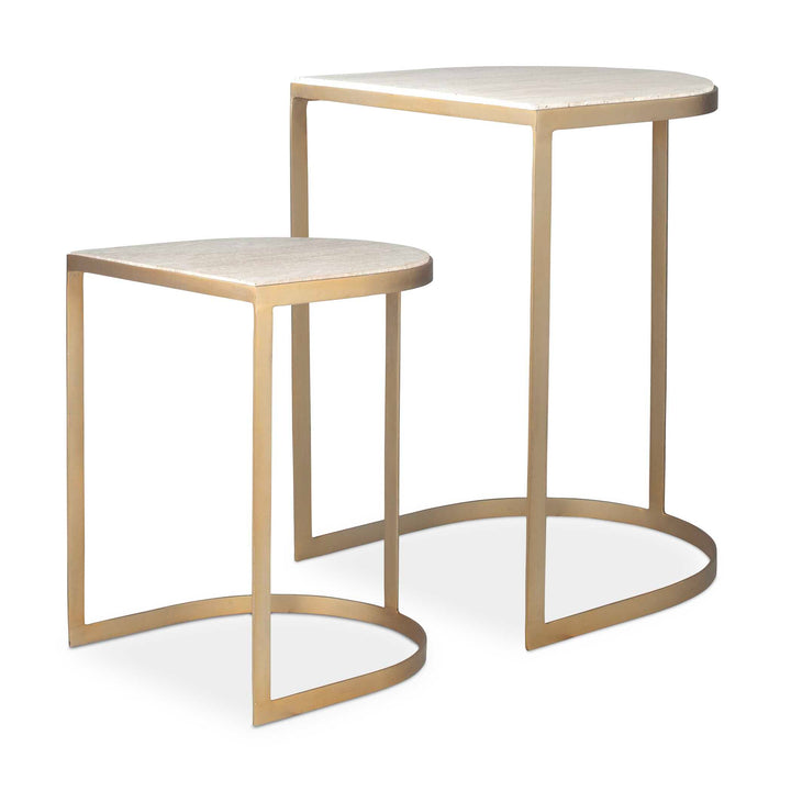 Lindon Travertine Nesting Tables Set of 2