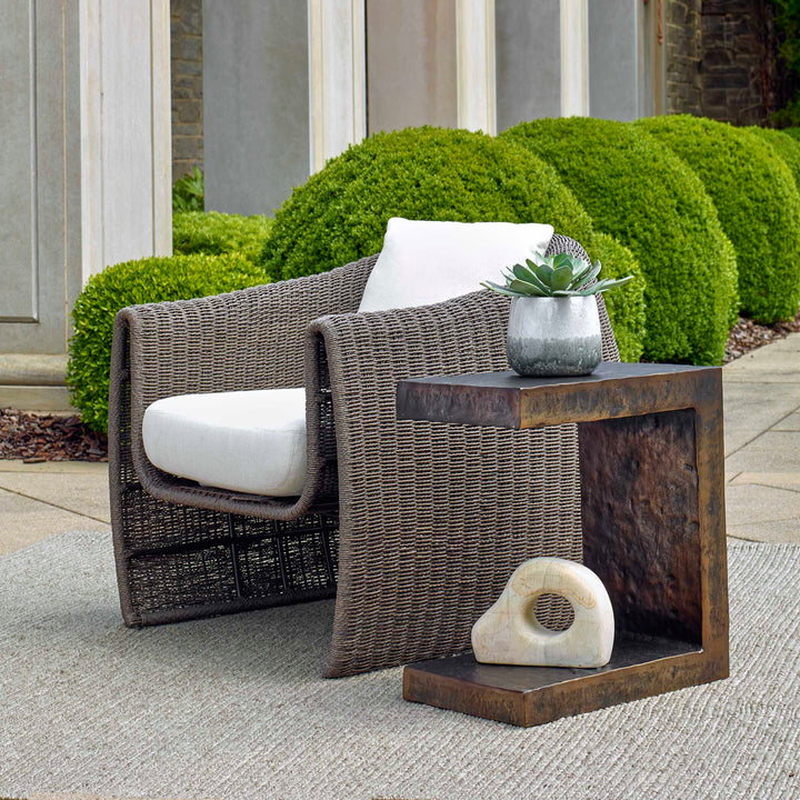 American Home Furniture Uttermost Obra Bronze Outdoor Side Table