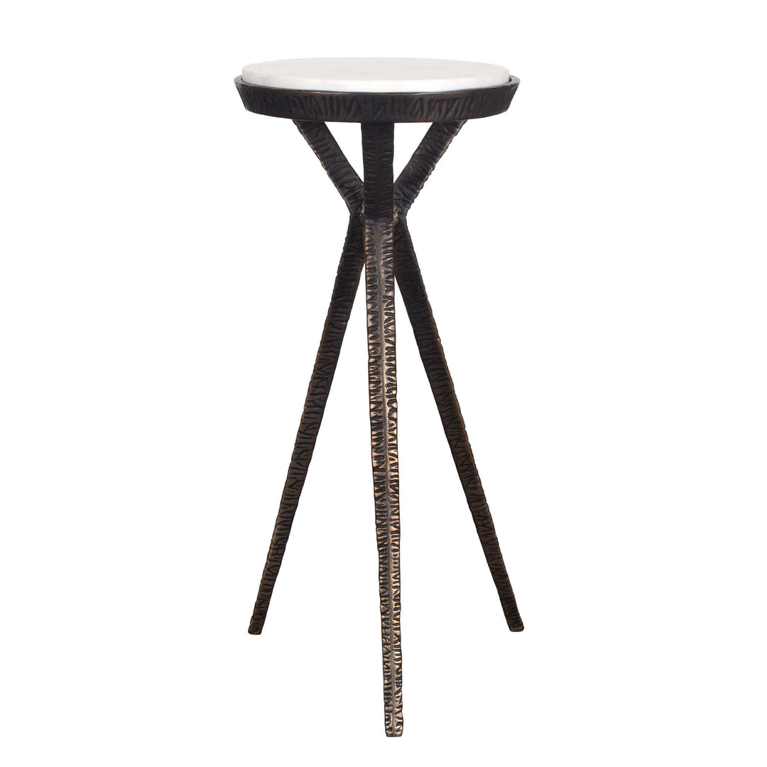 American Home Furniture Uttermost Tilton White Marble Accent Table