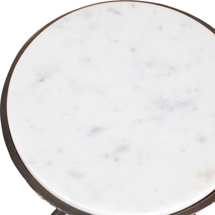 American Home Furniture Uttermost Tilton White Marble Accent Table