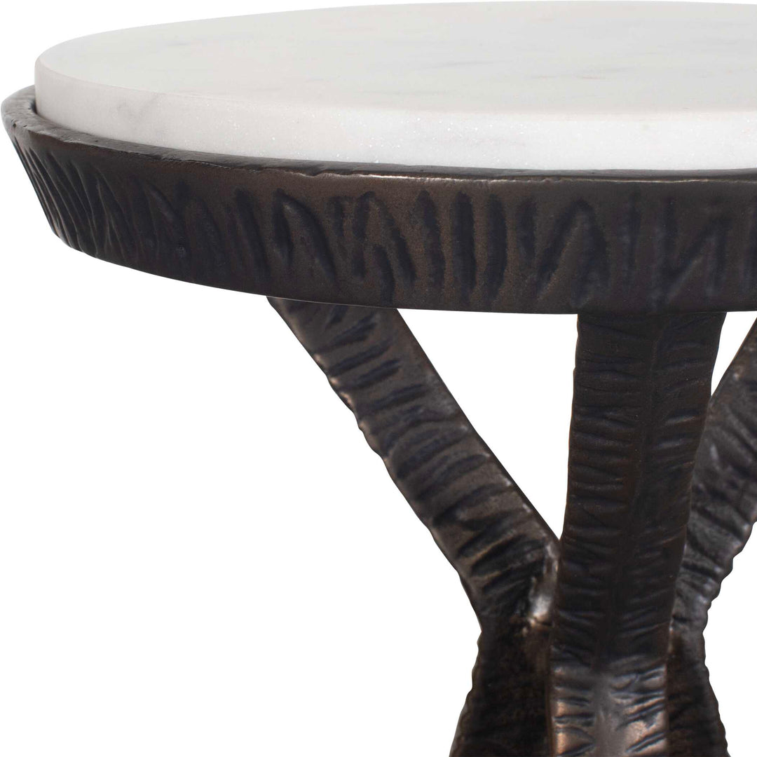 American Home Furniture Uttermost Tilton White Marble Accent Table