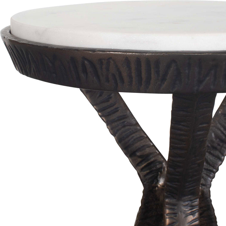 American Home Furniture Uttermost Tilton White Marble Accent Table