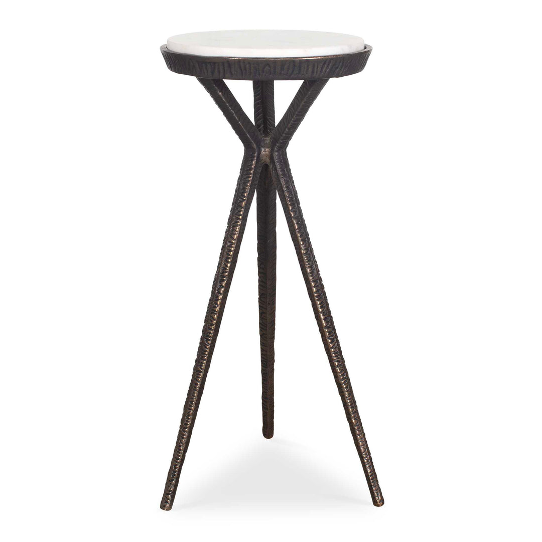 American Home Furniture Uttermost Tilton White Marble Accent Table