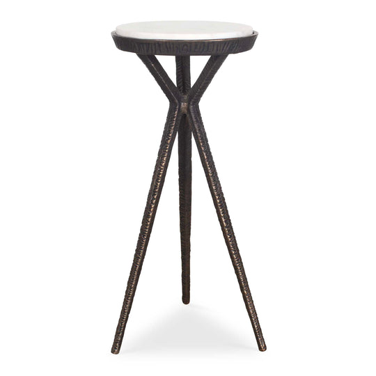 American Home Furniture Uttermost Tilton White Marble Accent Table