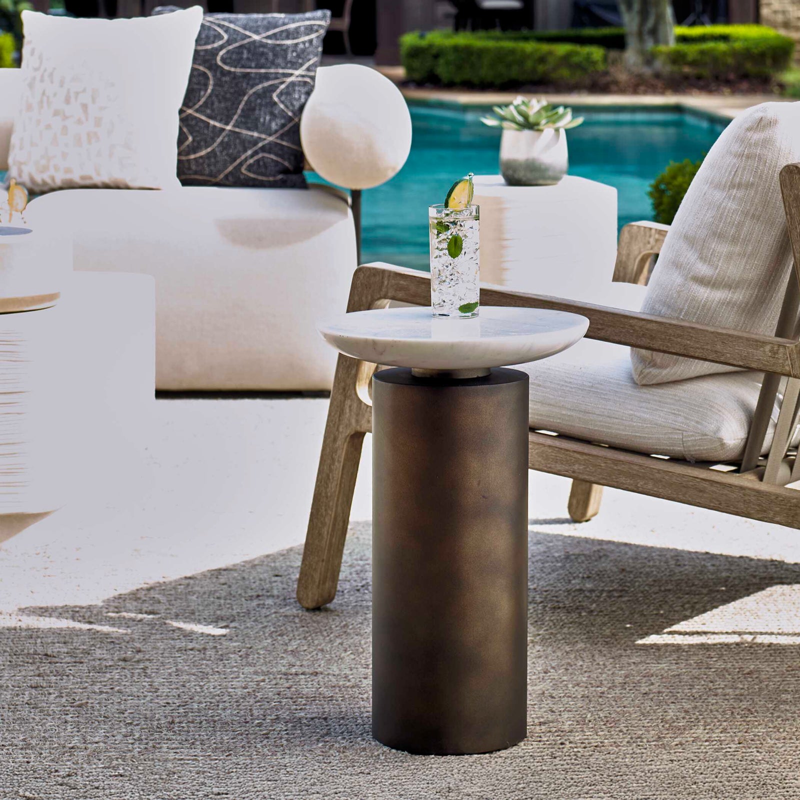 American Home Furniture Uttermost Olso Bronze Outdoor Accent Table