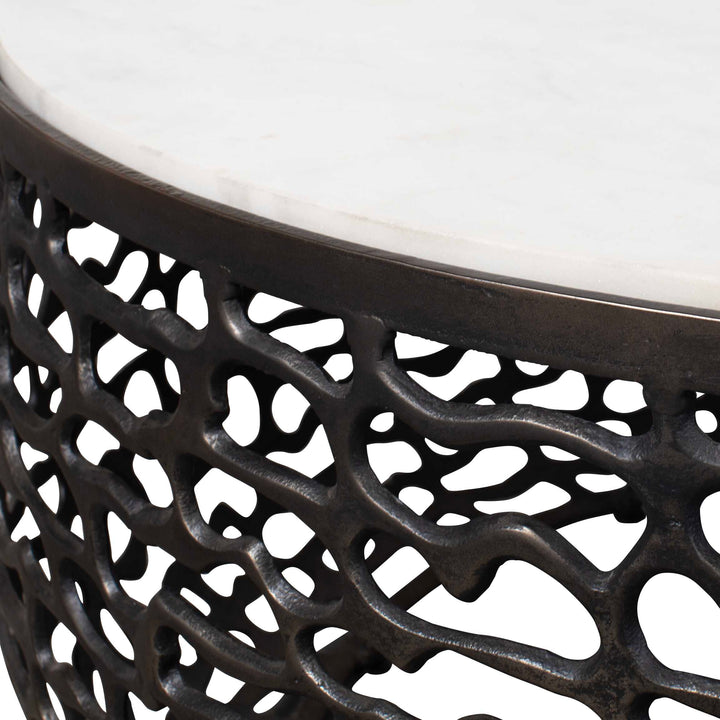 American Home Furniture Uttermost Sabena White Marble Outdoor Coffee Table