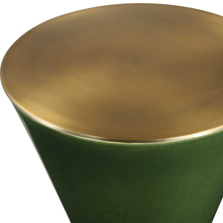 American Home Furniture Uttermost Ronde Jade Green Drink Table