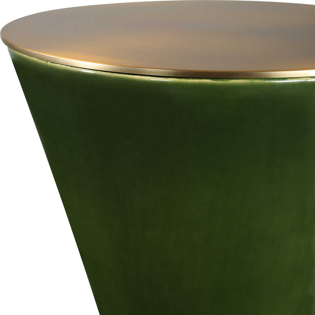 American Home Furniture Uttermost Ronde Jade Green Drink Table