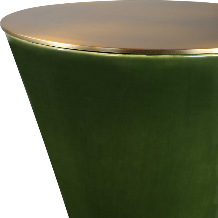 American Home Furniture Uttermost Ronde Jade Green Drink Table