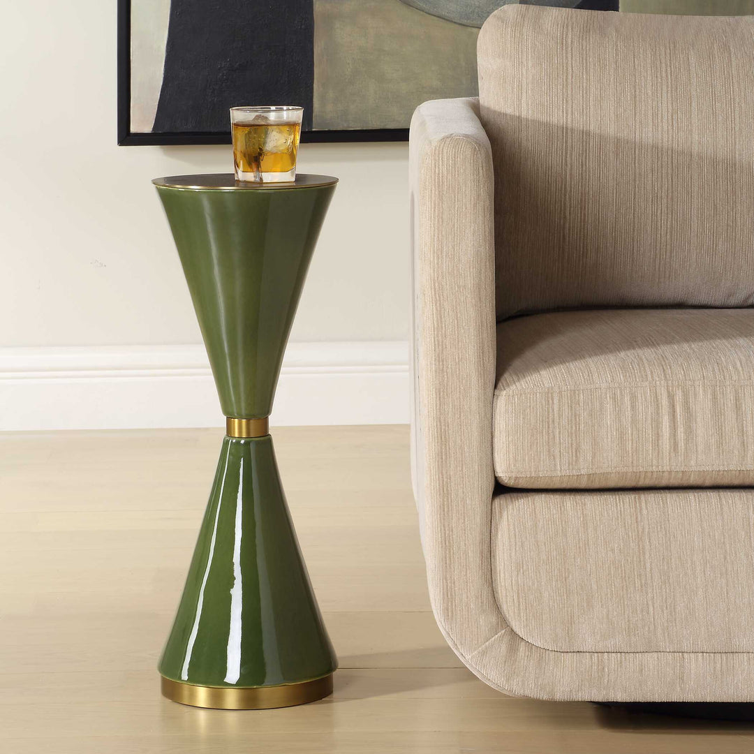 American Home Furniture Uttermost Ronde Jade Green Drink Table