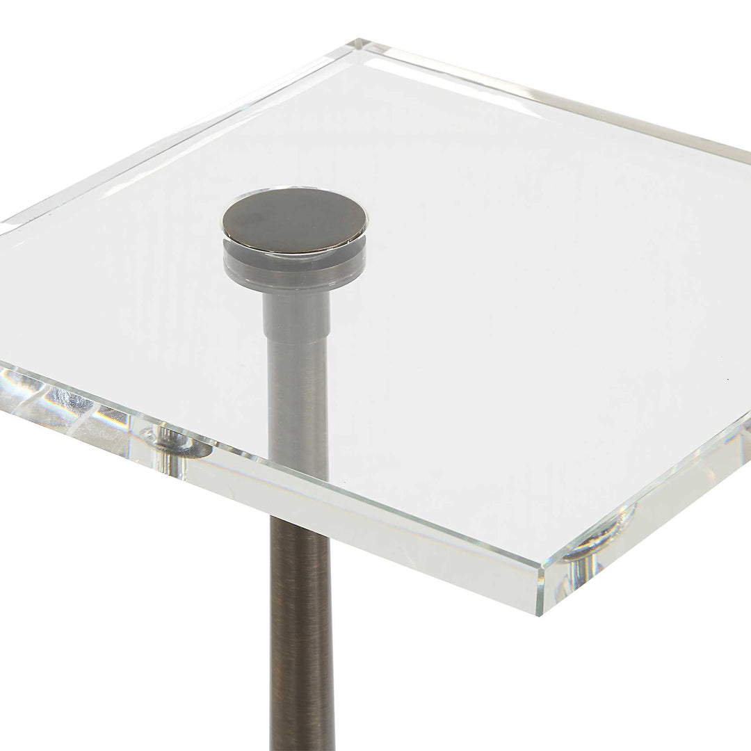 American Home Furniture Uttermost Pelton Marble Glass Drink Table