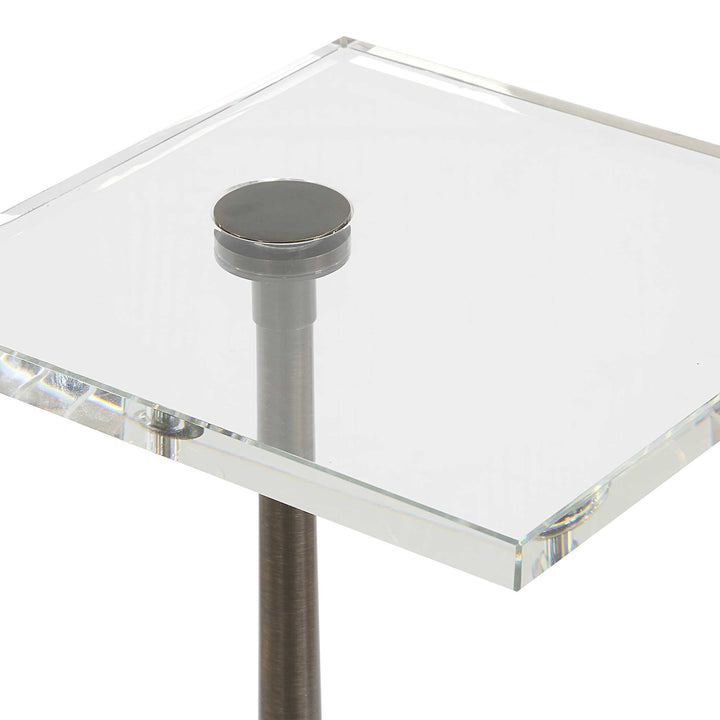 American Home Furniture Uttermost Pelton Marble Glass Drink Table