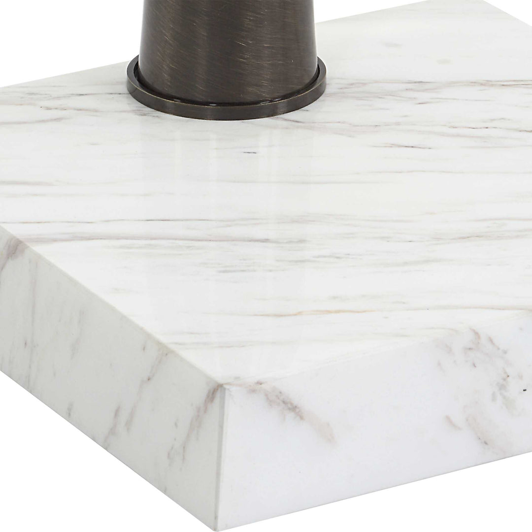 American Home Furniture Uttermost Pelton Marble Glass Drink Table