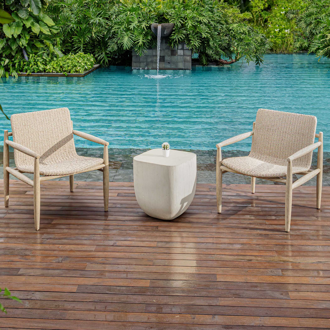 American Home Furniture Uttermost Alma Concrete Outdoor Side Table