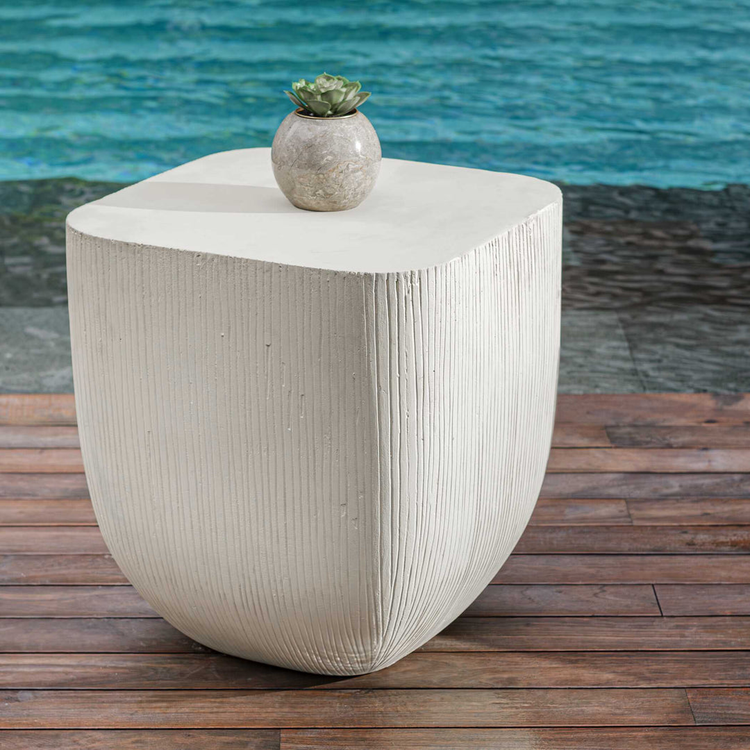 American Home Furniture Uttermost Alma Concrete Outdoor Side Table