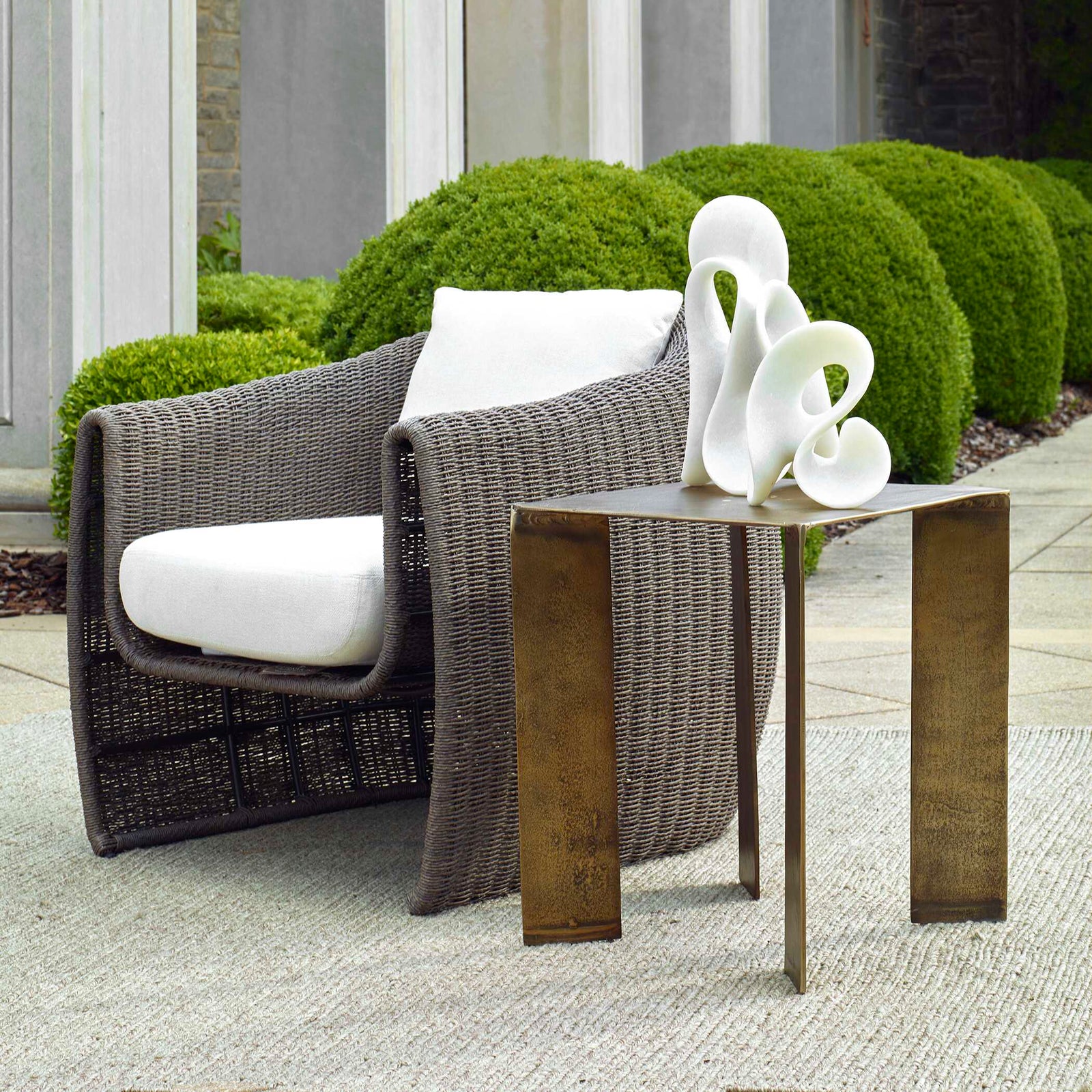 American Home Furniture Uttermost Reade Brass Outdoor Accent Table