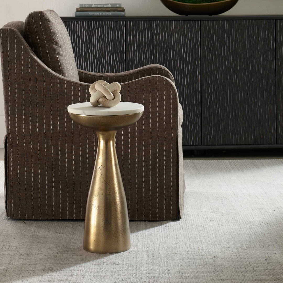 Torin Marble & Brass Drink Table
