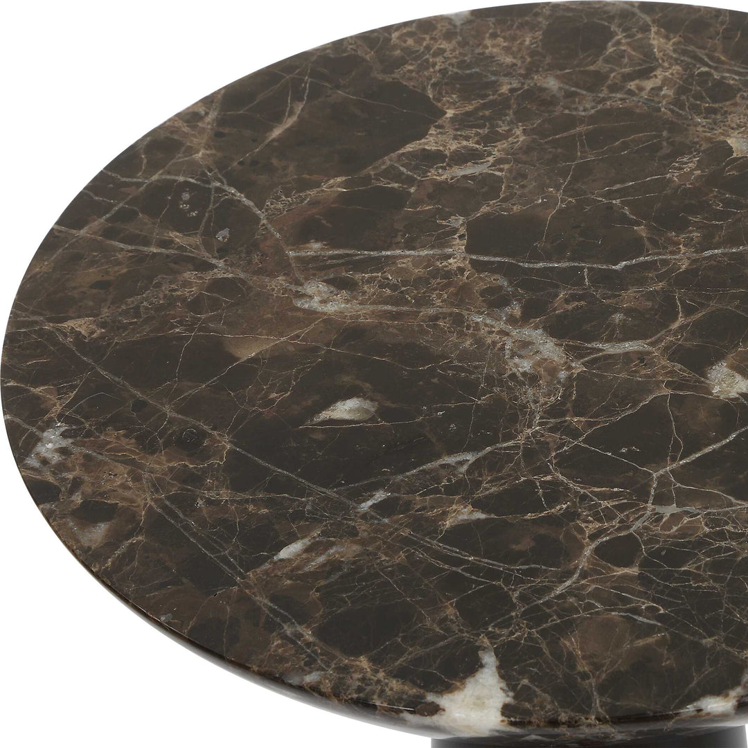 Hastings Brown Marble Accent Table